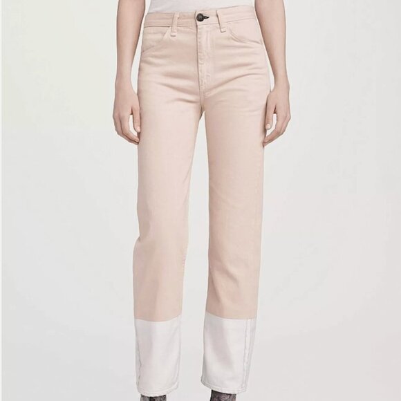 rag & bone Denim - Rag & Bone $395 Retail Rose White Two Toned High Waisted Jeans Womens Size 24